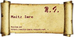 Maitz Imre névjegykártya