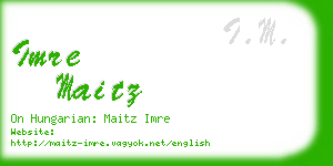 imre maitz business card